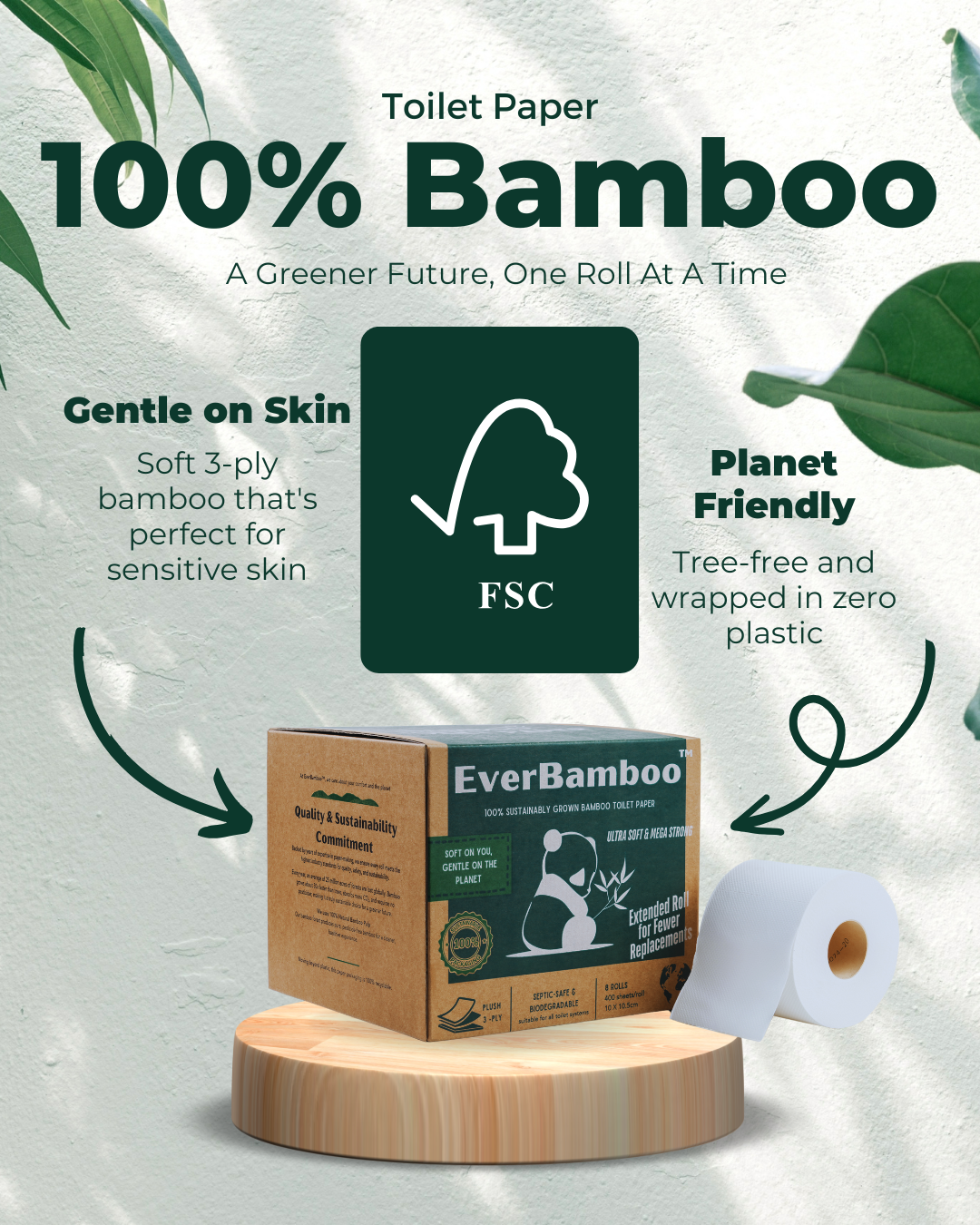 100% Bamboo Toilet Paper